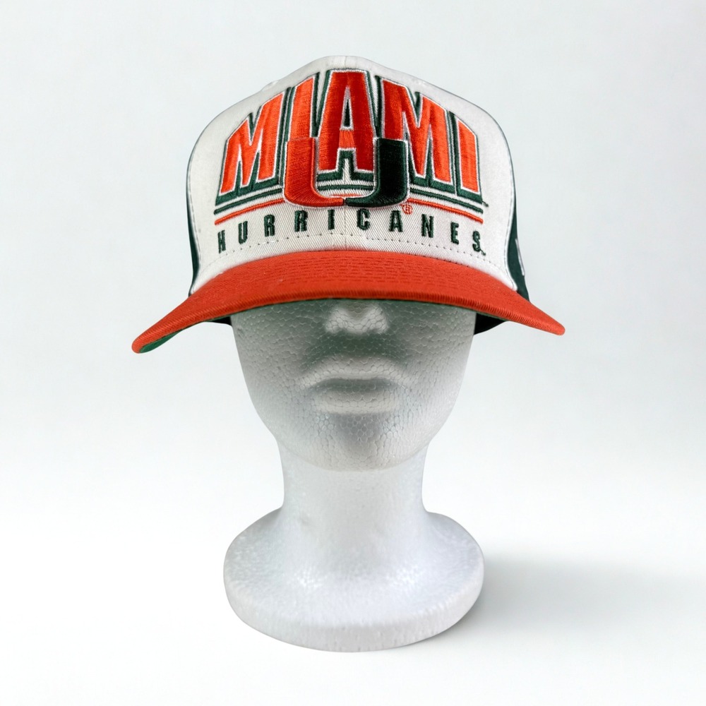 Miami Hurricanes Snapback Hat Adult‎ OSFA Green Orange White New Era Cap NCAA